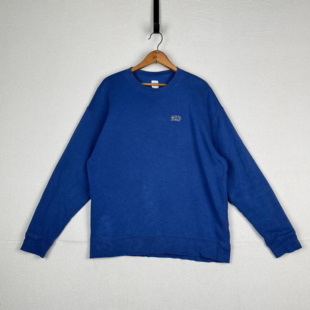 Vintage Gap Sweatshirt Men’s Imperial Blue Crewneck Spell Out Fleece Large‎
